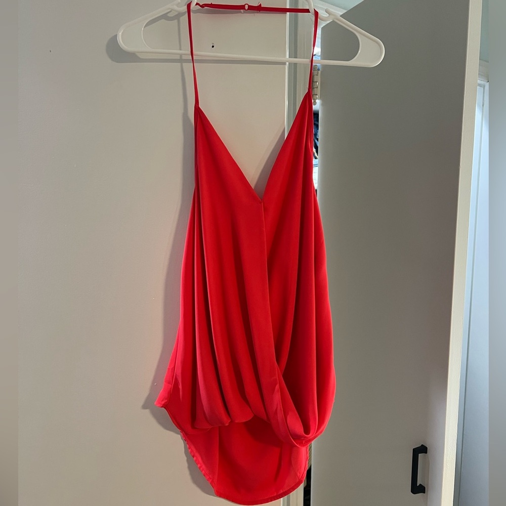 Eight Sixty Bright Coral Halter Top